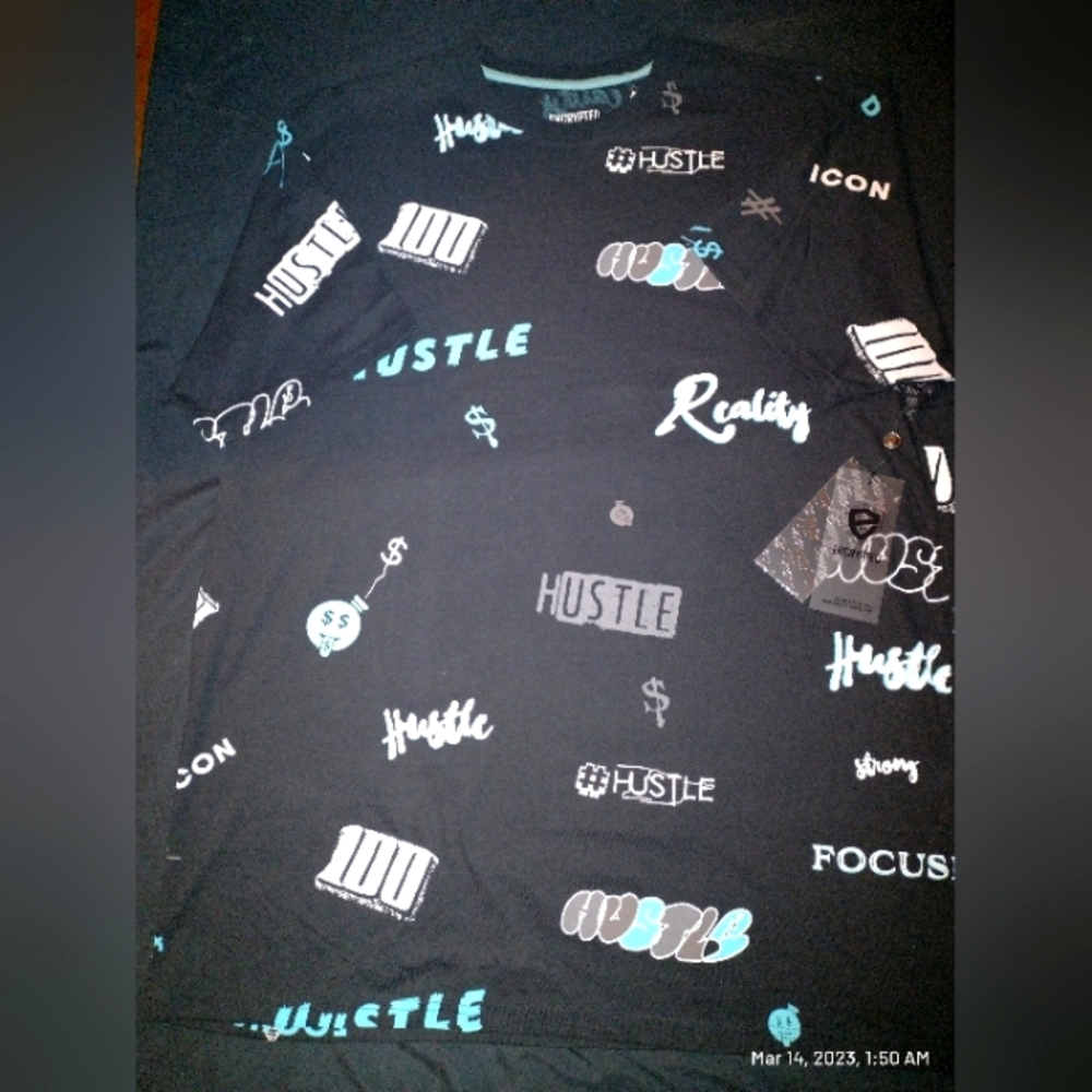 Encrypted NYC Hustler T Shirt Men's Big And Tall hustlers graphic tee 5xl